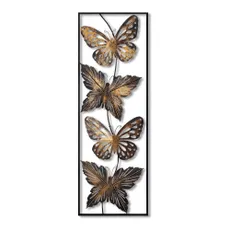 Kovová nástenná dekorácia 100x35 cm Butterfly - Wallity