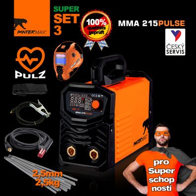 PANTERMAX MMA215pulzný invertor MMA/TIG zváračka SET 3 SUPER MOŽNOSTI Edition