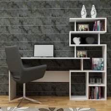 Štýlový pracovný stôl Corventia v škandinávskom štýle 130 x 40 cm, biela
