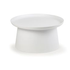 Plastový kávový stolík FUNGO, priemer 70 cm, biely
