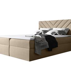 Wilsondo Čalúnená boxspring posteľ Top 6 s úložným priestorom - béžová Rozmer: 180x200