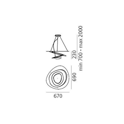 Artemide 1256120A -LED Stmievateľný luster na lanku PIRCE LED/44W/230V 3000K zlatá