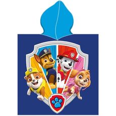 Detská osuška s kapucňou - plážové pončo Paw Patrol - Labková patrola - 100% bavlna - 55 x 110 cm - pre deti od 3 do 6 rokov