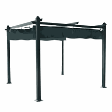 Luxusná pergola s posuvnou strechou, hliník, grafit, PEPY LUX
