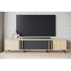 XXXL NÍZKA KOMODA, čierna, dub artisan, 180/40/33 cm