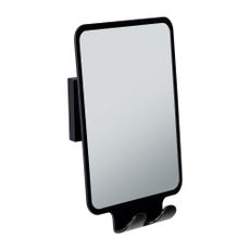 Kozmetické zrkadlo s vešiakom 14x19.5 cm Quadro Black – Wenko