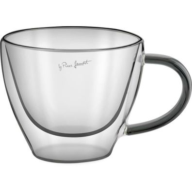 Lamart LT9117 2-dielna súprava pohárov na cappuccino Vaso, 190 ml, čierna