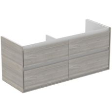 Kúpeľňová skrinka pod umývadlo Ideal Standard Connect Air 120x44x51,7 cm v kombinácii šedý dub / biela mat E0822PS