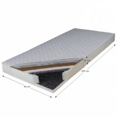 KONDELA Kokos Medium obojstranný pružinový matrac 90x200 cm pružiny / plsť / PUR / latex-kokos doska / látka