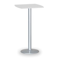 Koktailový stôl OLYMPO II, 660x660 mm, sivá podnož, doska biela