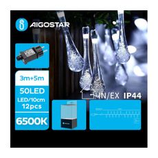 Aigostar - LED Vonkajšia dekoratívna reťaz 50xLED/8 funkcií 8m IP44 studená biela