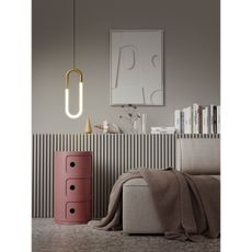 Redo 01-3183 - LED Luster na lanku LATIUM LED/9W/230V mosadz