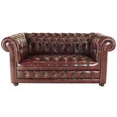 indickynabytok.sk - Pohovka dvojmiestna Chesterfield Manchester z pravej hovädzej kože New Red