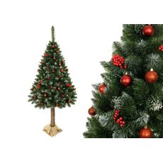 LEAN TOYS Vianočný stromček 3D na pníku z umelej diamantovej borovice 180 cm Snehové trblietky