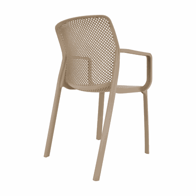 Stohovateľná stolička, sivohnedá taupe/plast, FRENIA
