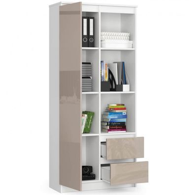Regál R 80 cm CLP R11 biela/cappuccino lesk