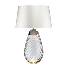 Elstead LENA-TL-L-SMOKE-OWSS - LED Stolná lampa LENA 1xE27/40W/230V 74 cm biela