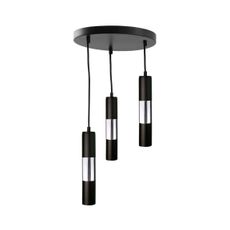Luster na lanku MAGNUMA 3xGU10/50W/230V čierna/lesklý chróm