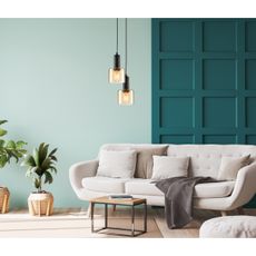 ITALUX PND-65342-1-BK+AMB - Luster na lanku SANTIA 1xE27/40W/230V