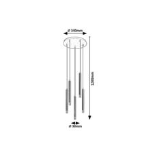 Rabalux 72360 - Luster na lanku RAMIRA 5xG9/5W/230V čierna