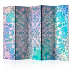 Paraván Girly Mandala (Blue) Dekorhome 225x172 cm (5-dielny)