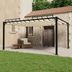 Pergola s lamelovou strechou 3 x 4 m hliník / látka Dekorhome Šedá