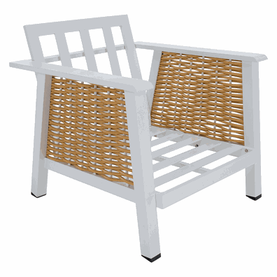 Záhradný 4-dielny set, svetlohnedá/biela/hnedá, aluminium, BABAK