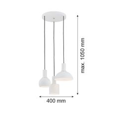Argon 1468 - Luster na lanku SINES 3xE27/15W/230V biela