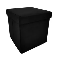 Kontrast Skládací taburet s úložným prostorem PERFECT 30x30 cm černý