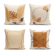 Oranžovo-béžové obliečky na vankúše v súprave 4 ks 43x43 cm - Minimalist Cushion Covers