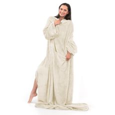 Deka s rukávmi DecoKing Lazy krémová, velikost 150x180
