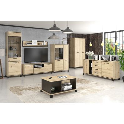 NABBI Vinap W-2D dvojdverová šatníková skriňa dub artisan / wenge tmavá