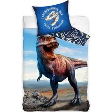 Bavlnené posteľné obliečky Tyranosaurus Rex - motív Fosil Excavation - 100% bavlna Renforcé - 70 x 90 cm + 140 x 200 cm