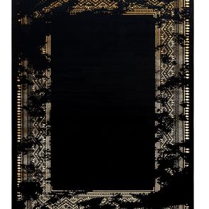 Dywany Łuszczów Kusový koberec Gloss 408C 86 glamour black/gold - 120x170 cm