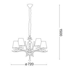 Ideal Lux - Luster na reťazi PEGASO 5xE14/28W/230V pr. 72 cm zlatá