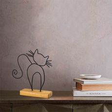 Hanah Home Kovová dekorácia Cat 36 cm čierna