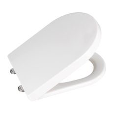 Biele WC sedadlo s jednoduchým zatváraním Wenko Calla, 47 × 35,5 cm