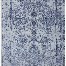 Diamond Carpets koberce Ručne viazaný kusový koberec Diamond DC-JK ROUND Silver / peacock blue - 140x200 cm