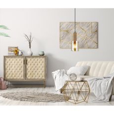 ITALUX PND-5581-1-BRO+AMB - Luster na lanku SARDO 1xE27/40W/230V čierna/mosadz