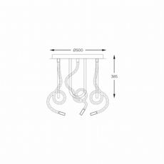 Zuma Line 2023573-BK - LED Prisadený luster BALBO LED/45W/230V 3000/4000/6000K