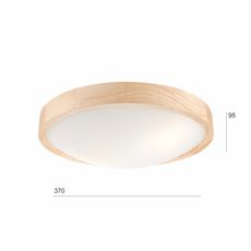 Stropné svietidlo NATURAL SLIM 2xE27/60W/230V ø 37 cm borovica