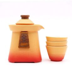 Čínska čajová súprava Chrám oranžová 450ml