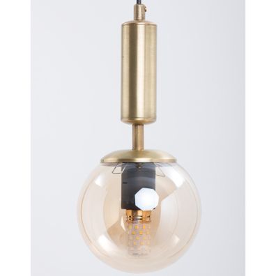 Žlté/v zlatej farbe závesné svietidlo so skleneným tienidlom ø 15 cm Hector – Squid Lighting