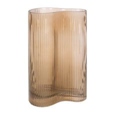 Svetlohnedá sklenená váza PT LIVING Wave, výška 27 cm