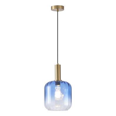 Luster na lanku 1xE27/15W/230V modrá/dymová pr. 20 cm