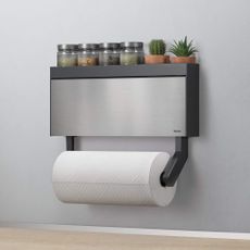Nástenný držiak na kuchynské utierky a fólie Metaltex Tango Inox