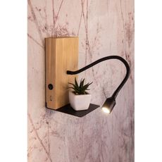 Spot-Light 5722174 - LED Nástenné svietidlo LECTOR LED/2,5W/230V USB dub
