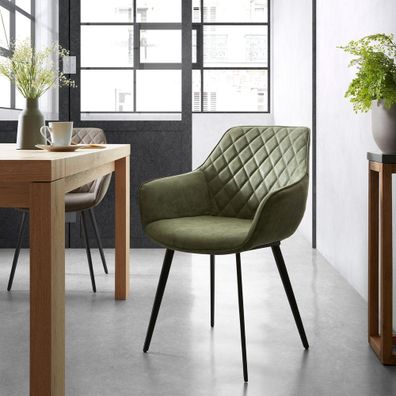 Kaki jedálenské stoličky z imitácie kože v súprave 2 ks Amira – Kave Home