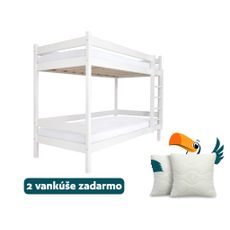 Wilsondo Poschodová posteľ s roštom Paulína 90x200 - biela