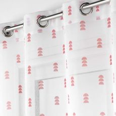 Bielo-ružová voálová záclona 140x240 cm Geokid – douceur d'intérieur